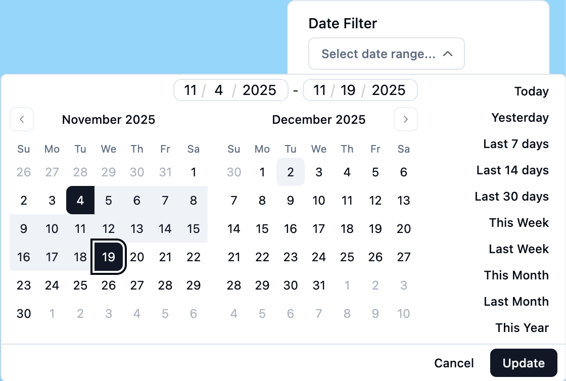 Date Filter preview