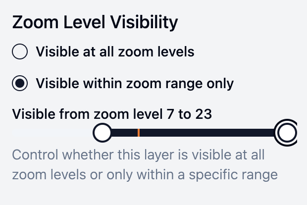Screenshot showing zoom visibility controls