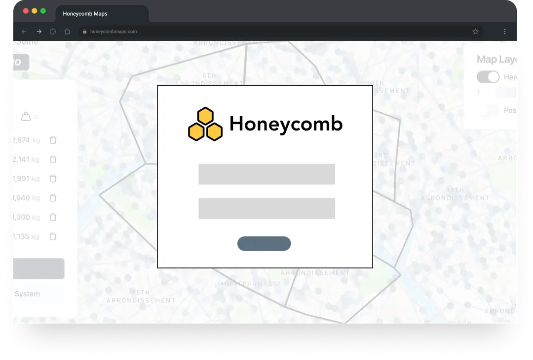 Illustration of the honeycomb website.